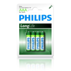 pila philips 4 pz. aaa mini stilo longlife r03l4b/10