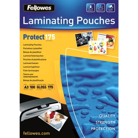 pouches fellowes per laminazione a3 175 mic lucida - 100 pezzi