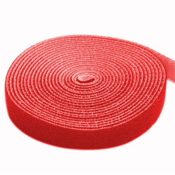 rotolo di velcro fermacavi lunghezza 4m larghezza 16mm rosso