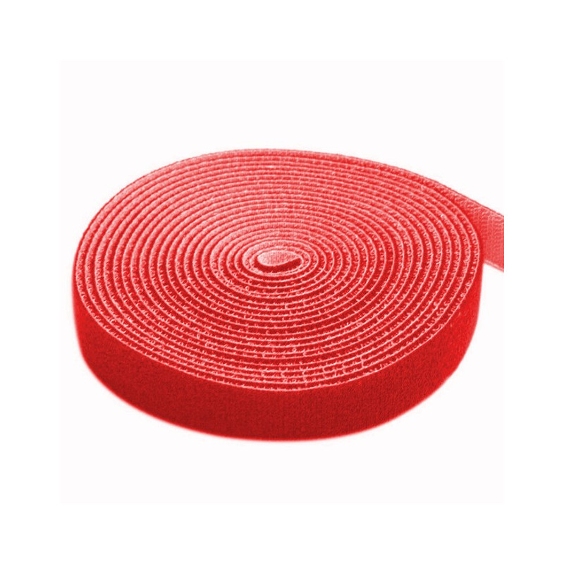 rotolo di velcro fermacavi lunghezza 4m larghezza 16mm rosso