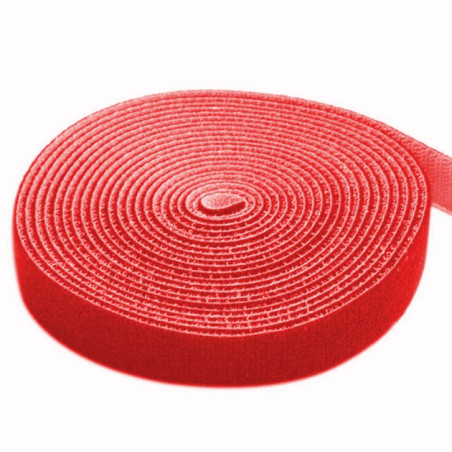 rotolo di velcro fermacavi lunghezza 4m larghezza 16mm rosso