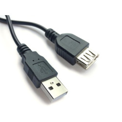 cavo gembird usb a 2.0 m/usb a 2.0 f 0,75 m nero [cc-usb2-amaf-75cm/300-bk]