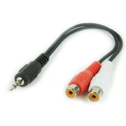 cavo audio gembird cca-406 jack 3,5mm m/cinch x2 f 0,20m nero