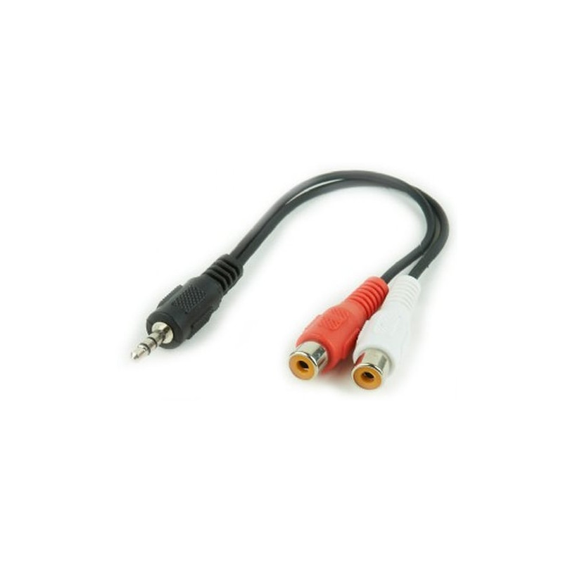cavo audio gembird cca-406 jack 3,5mm m/cinch x2 f 0,20m nero
