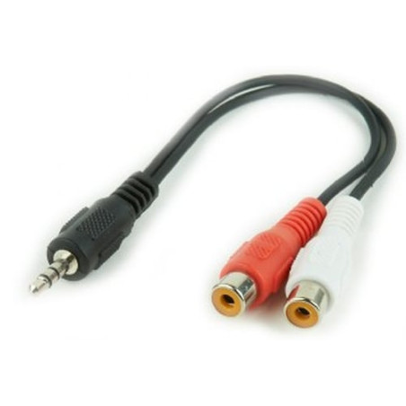 cavo audio gembird cca-406 jack 3,5mm m/cinch x2 f 0,20m nero