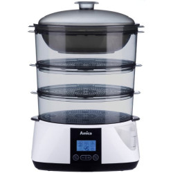 vaporiera amica 3 cestelli da tavolo, lcd, 3011 [hkamipapt301100]