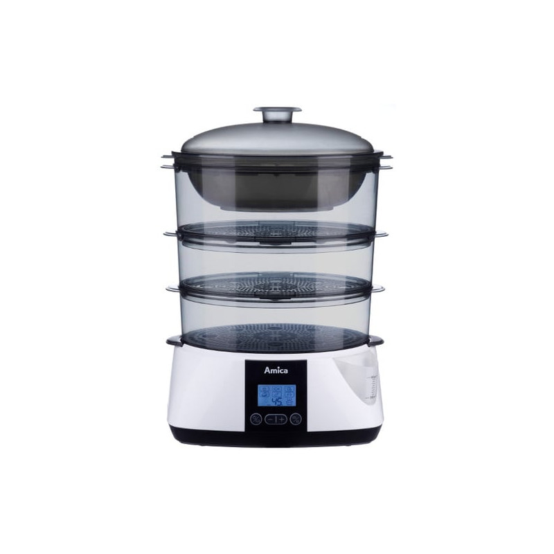 vaporiera amica 3 cestelli da tavolo, lcd, 3011 [hkamipapt301100]
