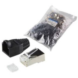 connettore rj45 cat 6, schermato spina dritta poli: 8p8c mp0022 nero