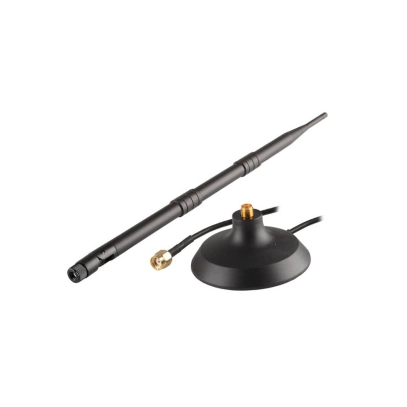 antenna wifi savio omnidirezionale 12dbi con supporto nero [ak-05]