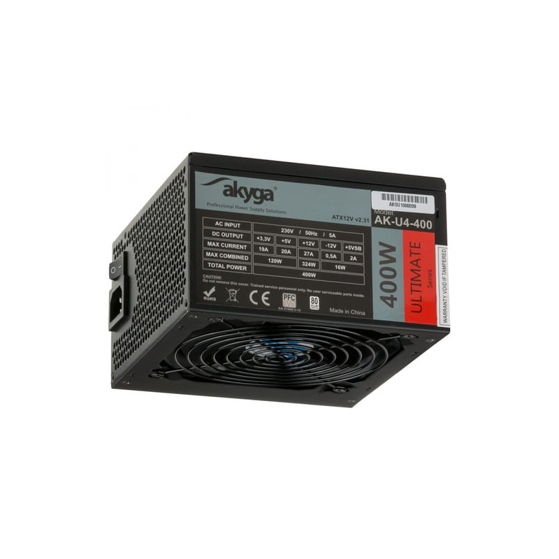 alimentatore 400w akyga ultimate atx ak-u4-400 80 [ak-u4-400]