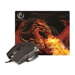 mouse ottico + mousepad rebeltec drago rosso [umrecrpg036]