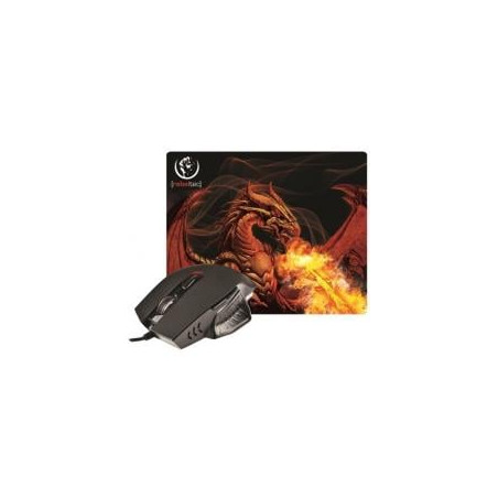 mouse ottico + mousepad rebeltec drago rosso [umrecrpg036]