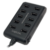 hub usb logilink ua0125 usb 2.0 10 slot on/off switch con alimentatore