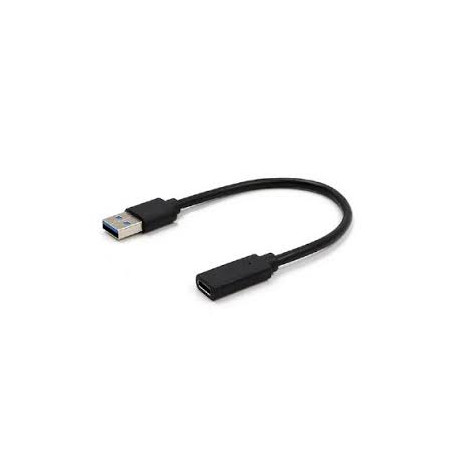 cavo gembird usb 3.1 a a type-c m/f 10cm, nero [a-usb3-amcf-01]