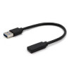 cavo gembird usb 3.1 a a type-c m/f 10cm, nero [a-usb3-amcf-01]