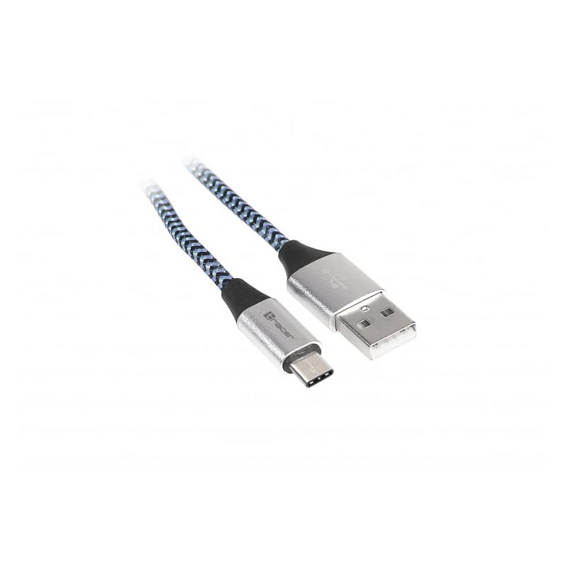 cavo tracer usb 2.0 type-a a type-c 1,0m nero-blu [trakbk46266]