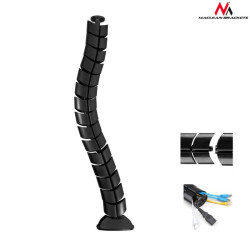 copricavi avvolgicavi a spirale maclean mc-768b nero [mc-768b]