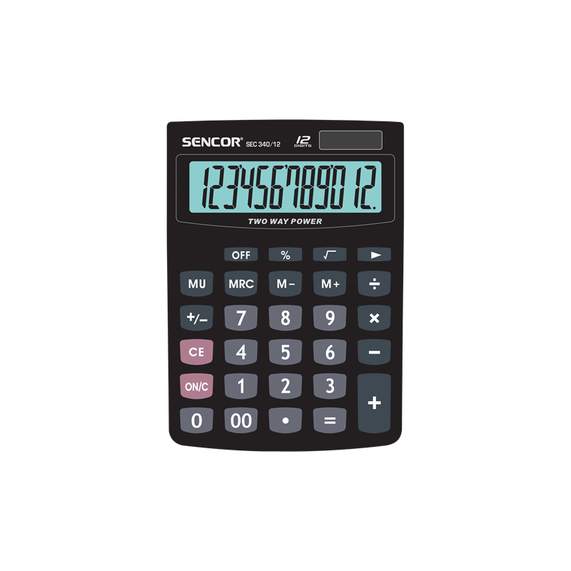 calcolatrice da tavolo sencor 143x102x29mm nero [sec 340/12]