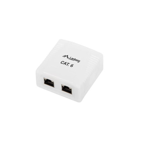 box dati lanberg ftp 2 porte rj45 schermato cat. 6 bianco [os6-0002-w]