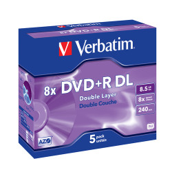 dvd+r verbatim 8x8.5gb, doppio strato [ecvrbdprh25]