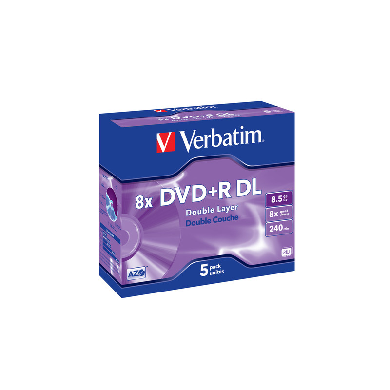 dvd+r verbatim 8x8.5gb, doppio strato [ecvrbdprh25]