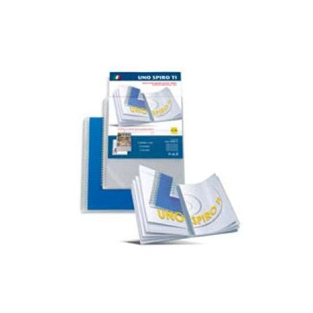 Portalistini a buste fisse sei rota con spirale 22x30-40 blu