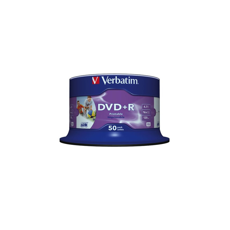 confezione dvd+r verbatim 16x 4.7gb 50p cb printable no id 43512