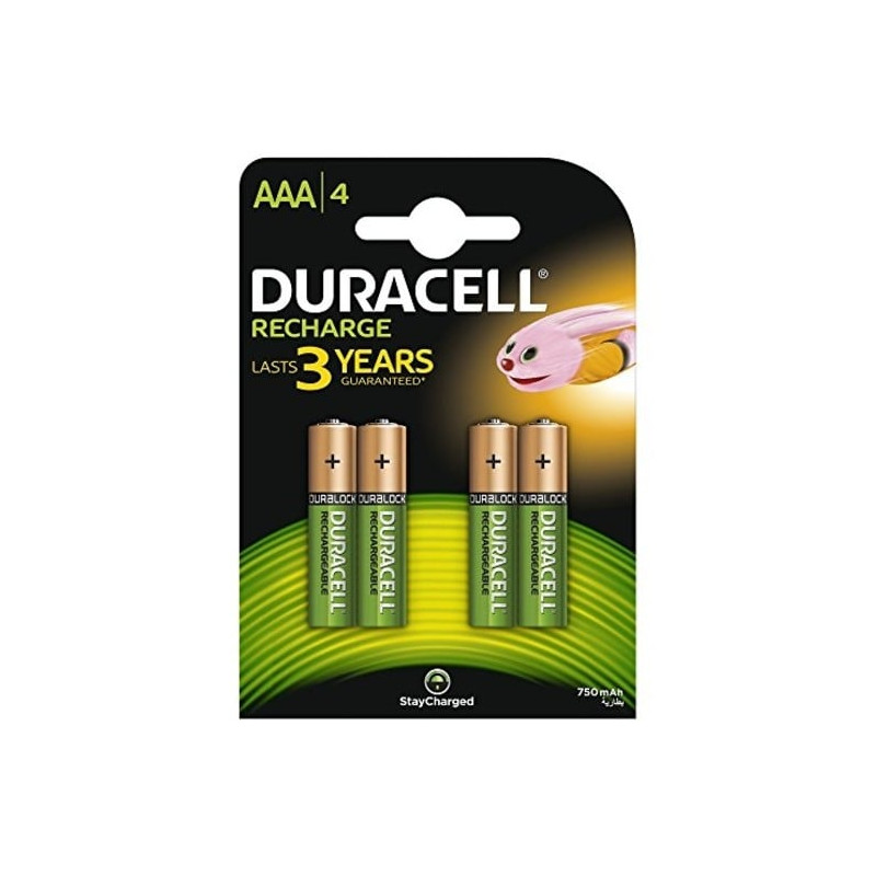 pila duracell aaa, 750mah, 4 pezzi [azdurua3lr30001]