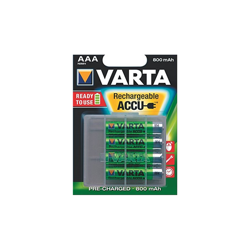 pile ricaricabili varta r3 800mah, 4 pezzi [azvarua30056703]