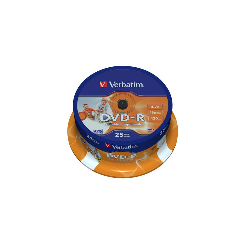 confezione dvd-r verbatim 16x 4.7gb 25pz [ecvrbdmrl25]