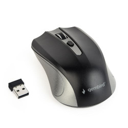 mouse ottico gembird senza fili, 1600 dpi, nano usb, grigio siderale