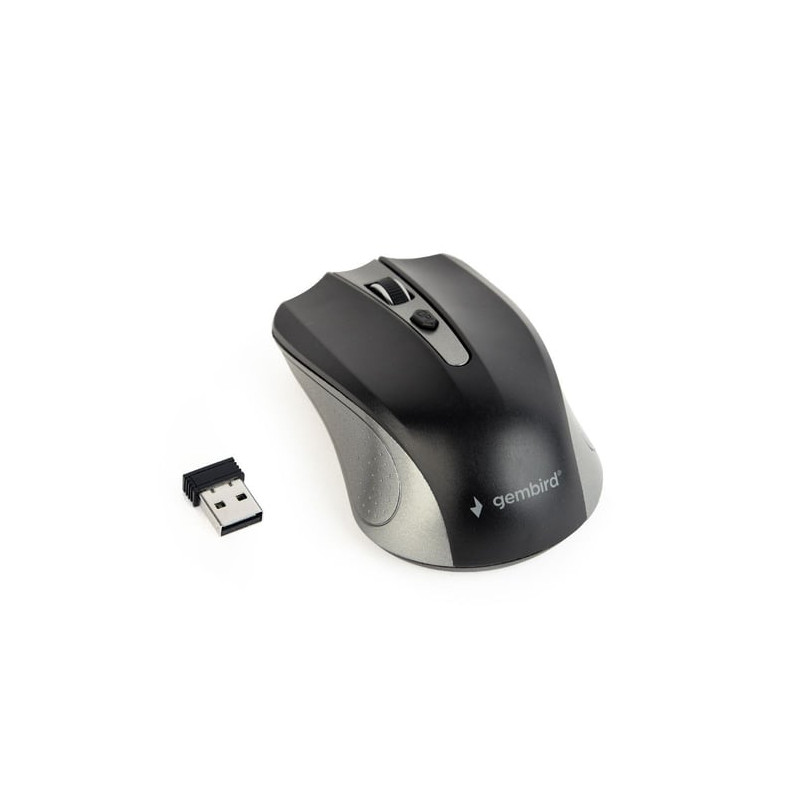 mouse ottico gembird senza fili, 1600 dpi, nano usb, grigio siderale