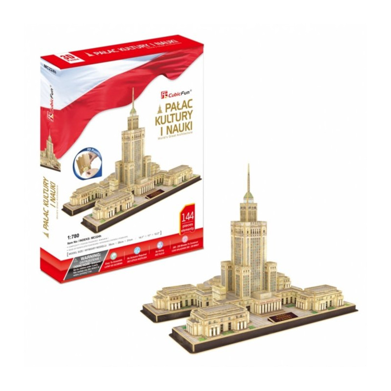 cubicfun - puzzle 3d palazzo della cultura e delle scienze 144pz