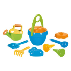 lena - set giochi da spiaggia, happy sand boys, blu 10 pezzi