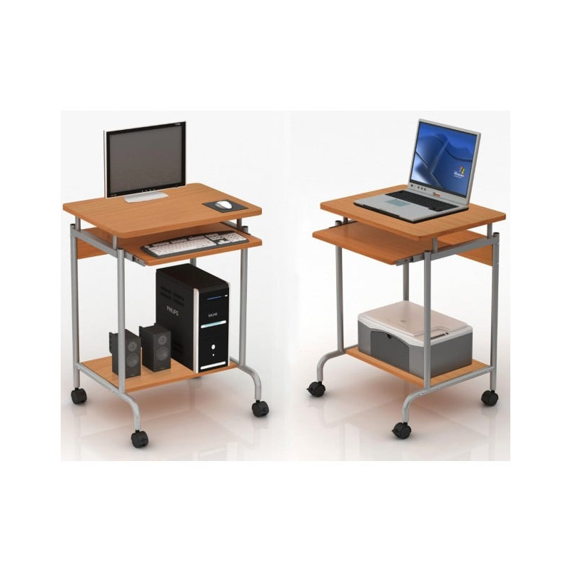 scrivania per computer techly compact 600x450 con mensola per tastiera