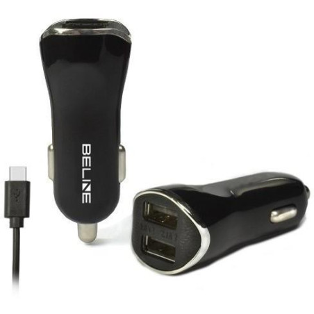 alimentatore da auto beline 2xusb + usb-c 2,1a nero [azbintlbeli0005]