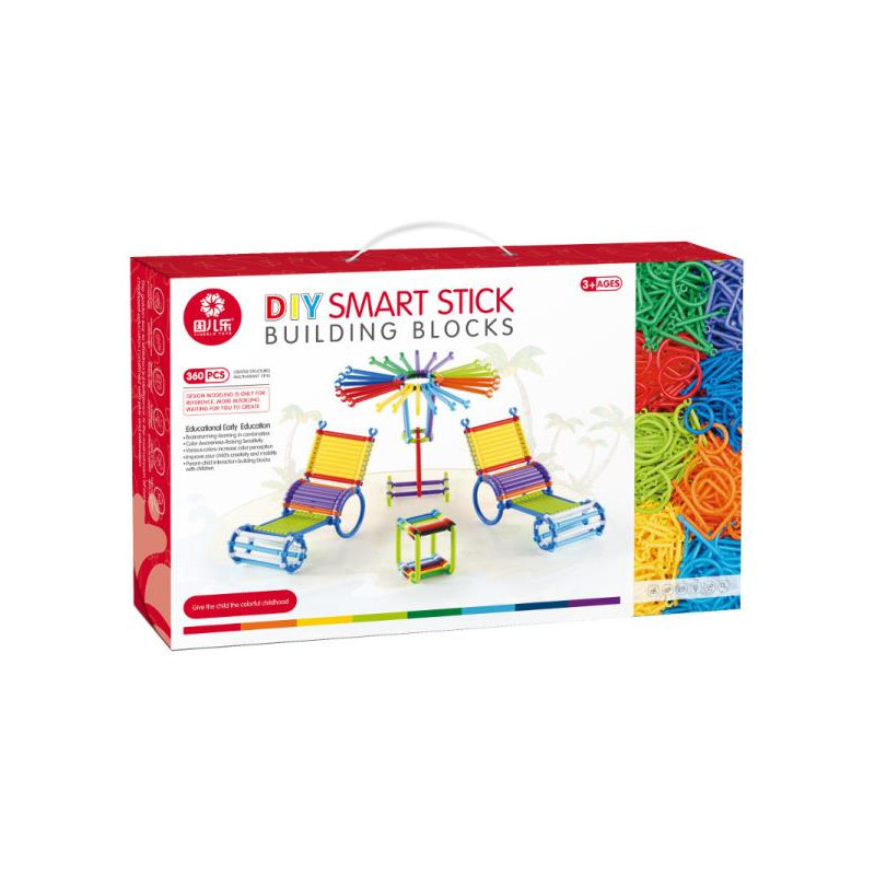 blocchi da costruzione askato bastoni educativo 360pz multicolore