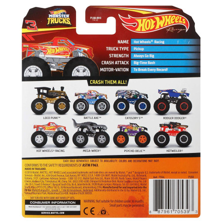 hot wheels - monster trucks 1:64 assortito [wnhtws0cc005393]