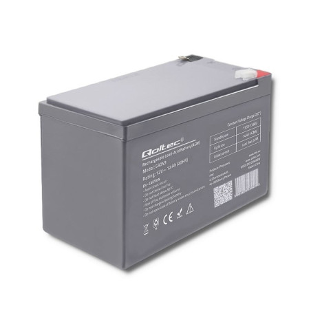 batteria qoltec agm 12v 12ah [azqoluay0053049]
