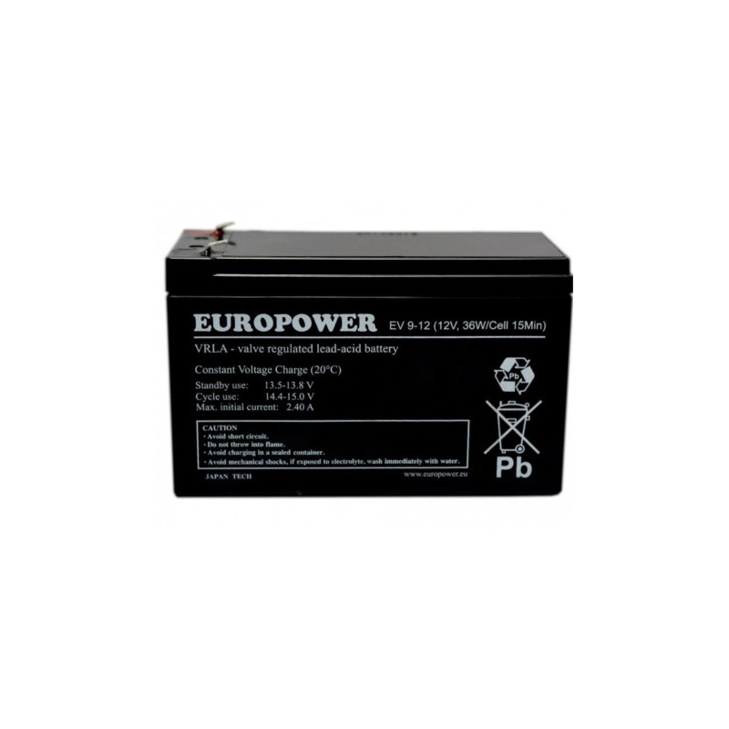 batteria gruppo di continuita' europower ev 12v 9ah [azeuruayev129ah]