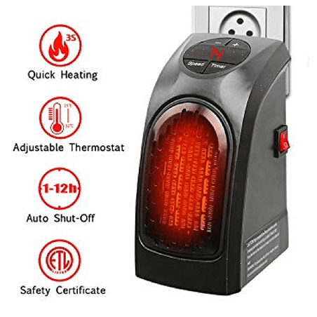 stufa elettrica esperanza 400w nera [hdespgkehh00007]