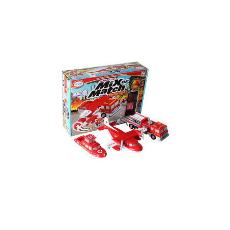 modellino malik - set di veicoli di soccorso magnetici rosso/grigio