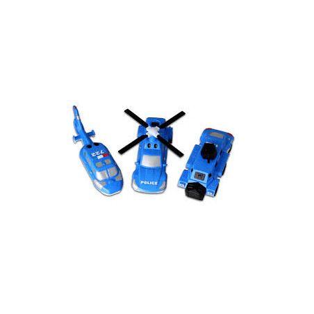 modellino malik - set di veicoli di soccorso magnetici blu/grigio