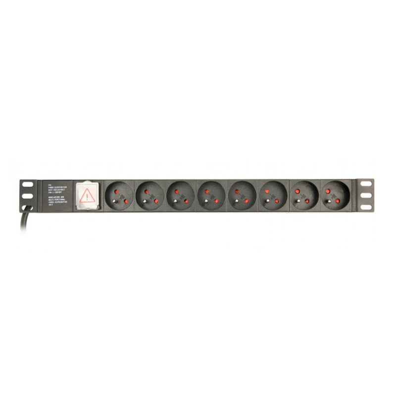 multipresa gembird elettrica pdu 8-prese francesi 1u 16a c14