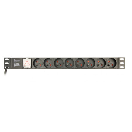 multipresa gembird elettrica pdu 8-prese francesi 1u 16a plug