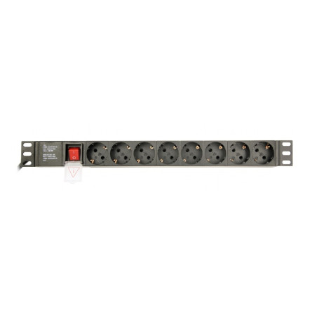 multipresa gembird elettrica pdu 8-prese francesi 1u 16a 3m