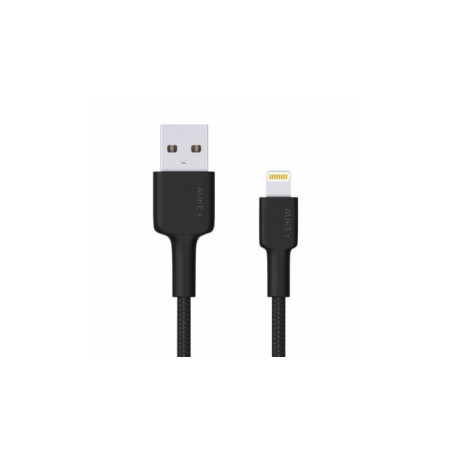 cavo lightning usb aukey cb-al05 ultrafast nylon nero [akaukkuacbal05b]