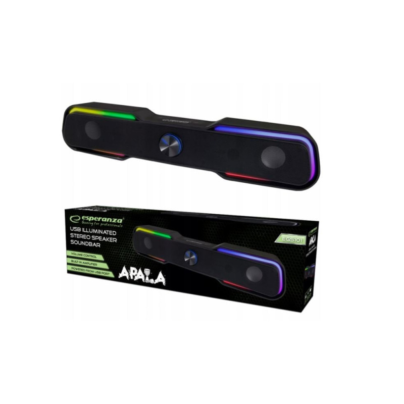 altoparlante usb esperanza soundbar led arcobaleno apala [ugespsegs000101]