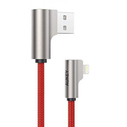 cavo usb aukey lightning mfi apple 2m rosso [cb-al01 red]