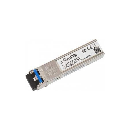 transceiver mikrotik s-31dlc20 sfp 1.25g lc sm 20km [numkksom000001a]